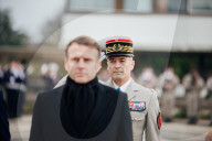 Le président de la République française Emmanuel Macron présente ses voeux aux forces armées à Cesson-Sévigné, au Commandement de l’Appui Terrestre Numérique et Cyber