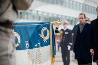 Le président de la République française Emmanuel Macron présente ses voeux aux forces armées à Cesson-Sévigné, au Commandement de l’Appui Terrestre Numérique et Cyber
