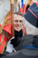 Le président de la République française Emmanuel Macron présente ses voeux aux forces armées à Cesson-Sévigné, au Commandement de l’Appui Terrestre Numérique et Cyber