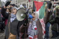 Pro-Gaza demonstration in Brussels with anti-Trump and climate action messages