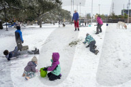 Houston Hit With Arctic Snow Storm