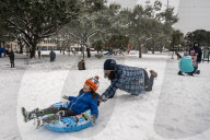 Houston Hit With Arctic Snow Storm