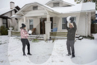 Houston Hit With Arctic Snow Storm