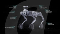 New robot dog at home in water
