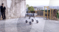New robot dog at home in water
