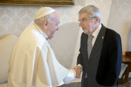 Papa Francesco  in udienza con Il Signor Thomas Bach, Presidente del Comitato Olimpico Internazionale