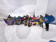 NATO ambassadors climb Ukraine mountain top during Unity of Allied Forces 2025 Forum