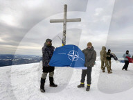 NATO ambassadors climb Ukraine mountain top during Unity of Allied Forces 2025 Forum
