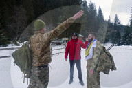 NATO ambassadors climb Ukraine mountain top during Unity of Allied Forces 2025 Forum