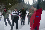 NATO ambassadors climb Ukraine mountain top during Unity of Allied Forces 2025 Forum
