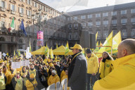 Torino, protesta della Coldiretti in Piazza Castello per chiedere assicurazioni contro il cambiamento climatico