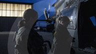 US military conduct aerial reconnaissance at Mexican border