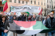Roma, manifestazione giorno dell memoria per la Palestina contro Israele 