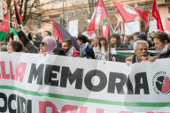 Roma, manifestazione giorno dell memoria per la Palestina contro Israele 