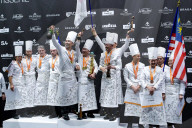 La France remporte la 2ème place de la Coupe du monde de pâtisserie lors du Salon Internationa de la Restauration (SIRHA) à Lyon