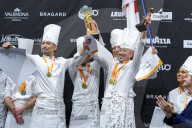 La France remporte la 2ème place de la Coupe du monde de pâtisserie lors du Salon Internationa de la Restauration (SIRHA) à Lyon