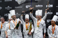 La France remporte la 2ème place de la Coupe du monde de pâtisserie lors du Salon Internationa de la Restauration (SIRHA) à Lyon