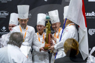 La France remporte la 2ème place de la Coupe du monde de pâtisserie lors du Salon Internationa de la Restauration (SIRHA) à Lyon