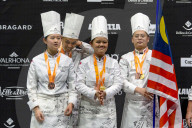 La France remporte la 2ème place de la Coupe du monde de pâtisserie lors du Salon Internationa de la Restauration (SIRHA) à Lyon