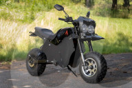 Three in one electric road bike converts to off road and snow mobile