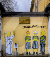 Giornata della Memoria - Il Murale di aleXsandro Palombo con Papa Francesco, Edyth Bruck, Liliana Segre e Sami Modiano