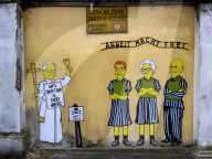 Giornata della Memoria - Il Murale di aleXsandro Palombo con Papa Francesco, Edyth Bruck, Liliana Segre e Sami Modiano