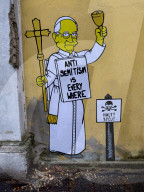 Giornata della Memoria - Il Murale di aleXsandro Palombo con Papa Francesco, Edyth Bruck, Liliana Segre e Sami Modiano