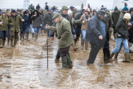 Former UK Prime Minister David Cameron attends Cocklebarrow Point to Point races