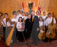 Concert of the Orchestra of Recycled Instruments and Cateura at Lancaster House, London, UK.