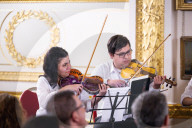 Concert of the Orchestra of Recycled Instruments and Cateura at Lancaster House, London, UK.