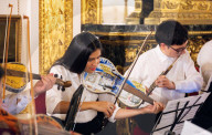 Concert of the Orchestra of Recycled Instruments and Cateura at Lancaster House, London, UK.