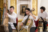 Concert of the Orchestra of Recycled Instruments and Cateura at Lancaster House, London, UK.