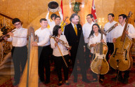 Concert of the Orchestra of Recycled Instruments and Cateura at Lancaster House, London, UK.