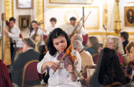 Concert of the Orchestra of Recycled Instruments and Cateura at Lancaster House, London, UK.