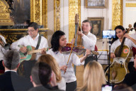 Concert of the Orchestra of Recycled Instruments and Cateura at Lancaster House, London, UK.