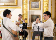 Concert of the Orchestra of Recycled Instruments and Cateura at Lancaster House, London, UK.