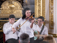 Concert of the Orchestra of Recycled Instruments and Cateura at Lancaster House, London, UK.