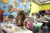 Kharkiv children forced to learn underground as Russia targets schools