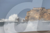 Storm Herminia creates huge waves on Portugal beach