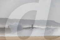 Storm Herminia creates huge waves on Portugal beach