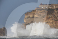 Storm Herminia creates huge waves on Portugal beach