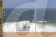 Storm Herminia creates huge waves on Portugal beach
