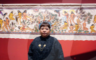Citra Sasmita: Into Eternal Land exhibition at The Curve at the Barbican Centre, London, UK.