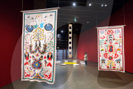 Citra Sasmita: Into Eternal Land exhibition at The Curve at the Barbican Centre, London, UK.