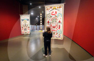 Citra Sasmita: Into Eternal Land exhibition at The Curve at the Barbican Centre, London, UK.