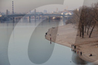 Park bridge over Dnipro river