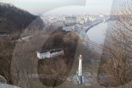 Park bridge over Dnipro river