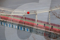 Park bridge over Dnipro river