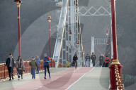 Park bridge over Dnipro river