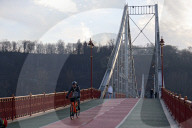 Park bridge over Dnipro river